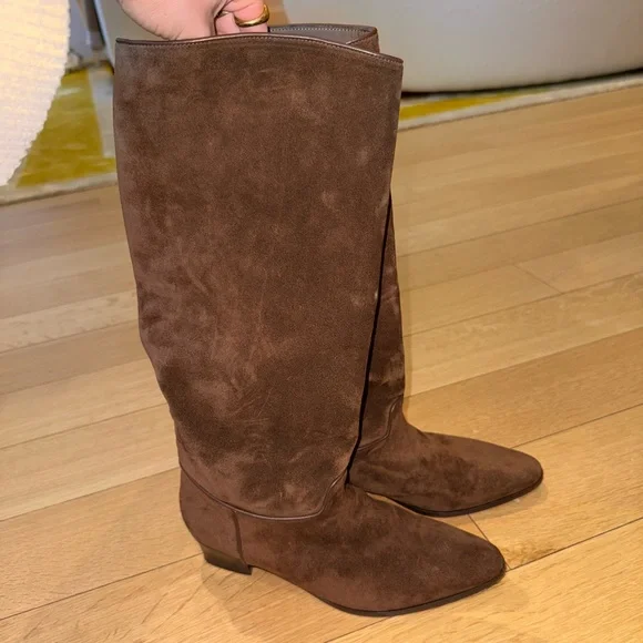 Doen Chocolate Suede Knee-High Boots - Picture 2 of 5